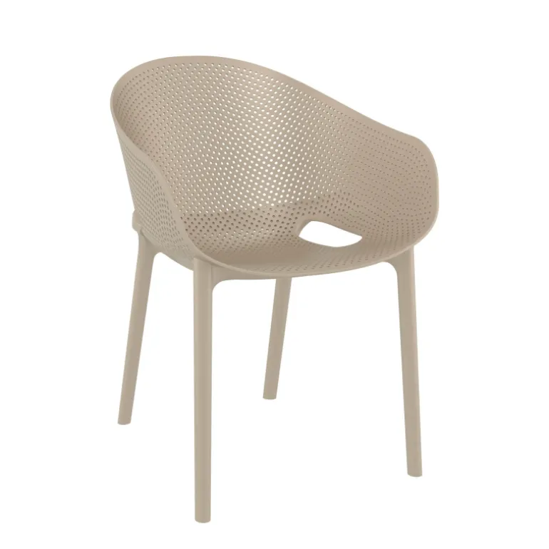 Sky Pro Fauteuil moderne empilable avec coque microperforée en polypropylène