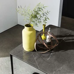 Slim Sovet® Table carrée design italienne en céramique et métal