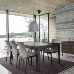 SM26/27 Table de salle à manger scandinave en placage bois avec allonges