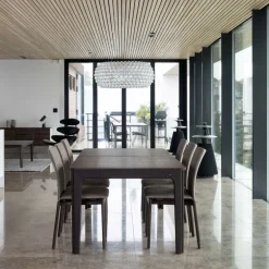 SM26/27 Table de salle à manger scandinave en placage bois avec allonges