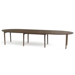 SM78 Table de salle à manger ovale scandinave en bois avec allonges