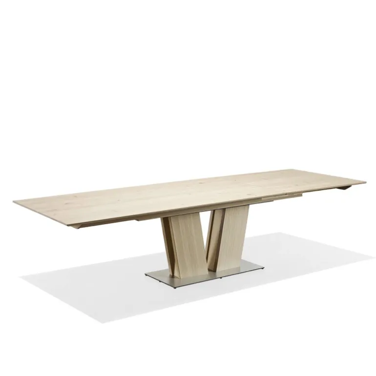 SM39 Table en bois moderne extensible avec pied central