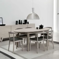 SM78 Table ovale extensible en bois massif fabriquée au Danemark