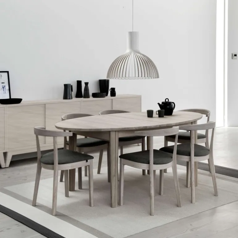 SM78 Table ovale extensible en bois massif fabriquée au Danemark