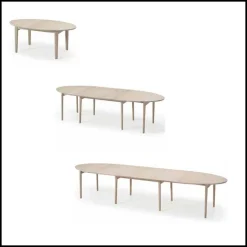 SM78 Table ovale extensible en bois massif fabriquée au Danemark