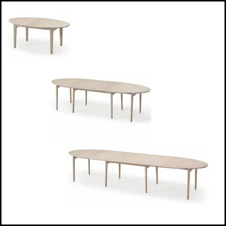 SM78 Table ovale extensible en bois massif fabriquée au Danemark