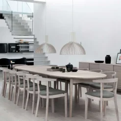 SM78 Table ovale extensible en bois massif fabriquée au Danemark