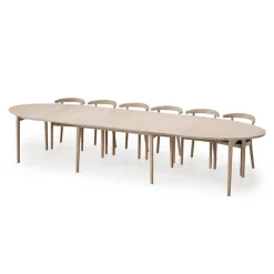 SM78 Table ovale extensible en bois massif fabriquée au Danemark