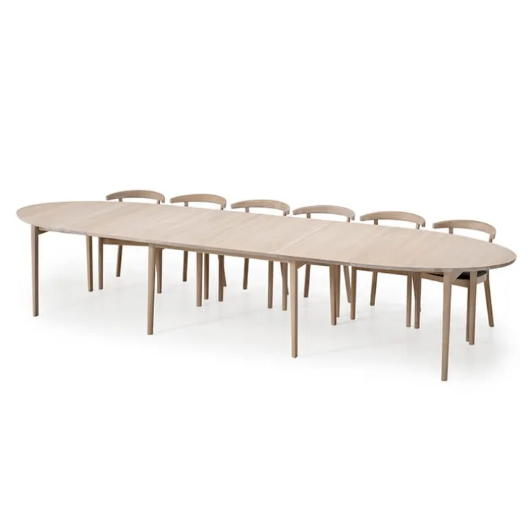 SM78 Table ovale extensible en bois massif fabriquée au Danemark