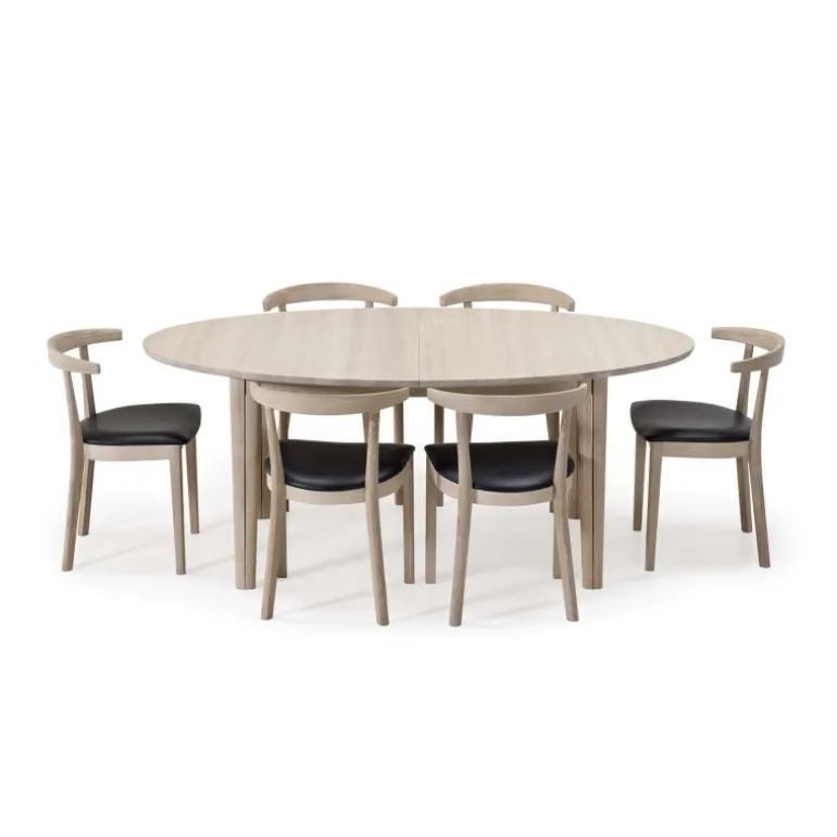 SM78 Table ovale extensible en bois massif fabriquée au Danemark