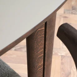 SM78 Table ovale extensible en Fenix et pieds en bois