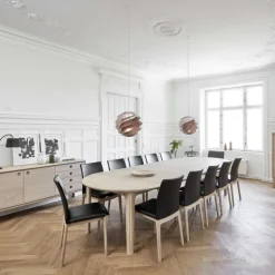 SM112 Table ronde en bois style scandinave extensible