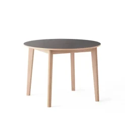 SM120 Table ronde extensible en bois avec plateau stratifié noir fabrication danoise
