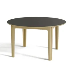SM112 Table ronde extensible en stratifié et pieds bois conçue au Danemark
