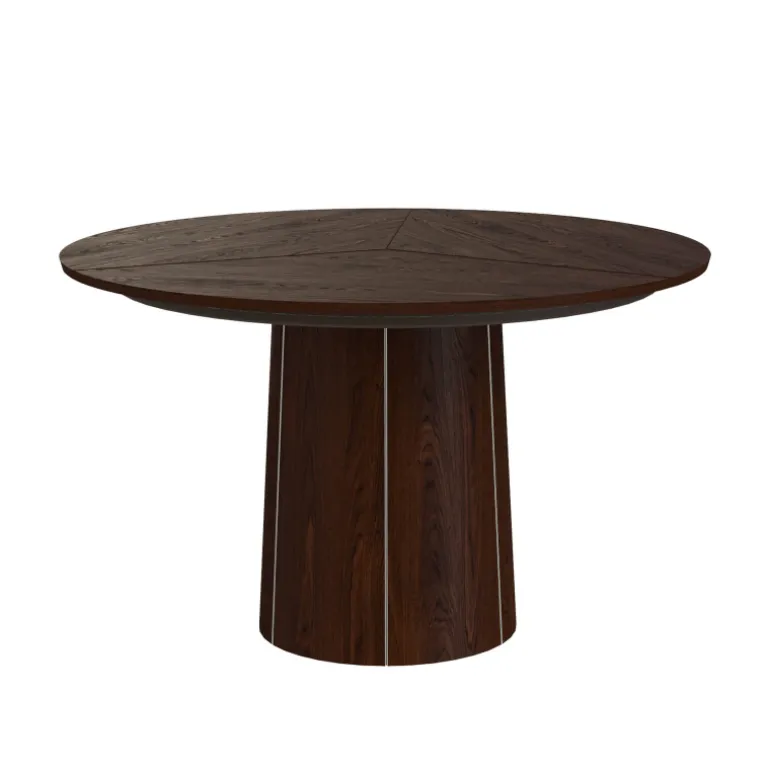 SM33 Table ronde extensible en bois avec pied central