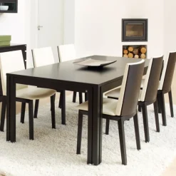 SM23/24 Table scandinave rectangulaire en bois avec allonges