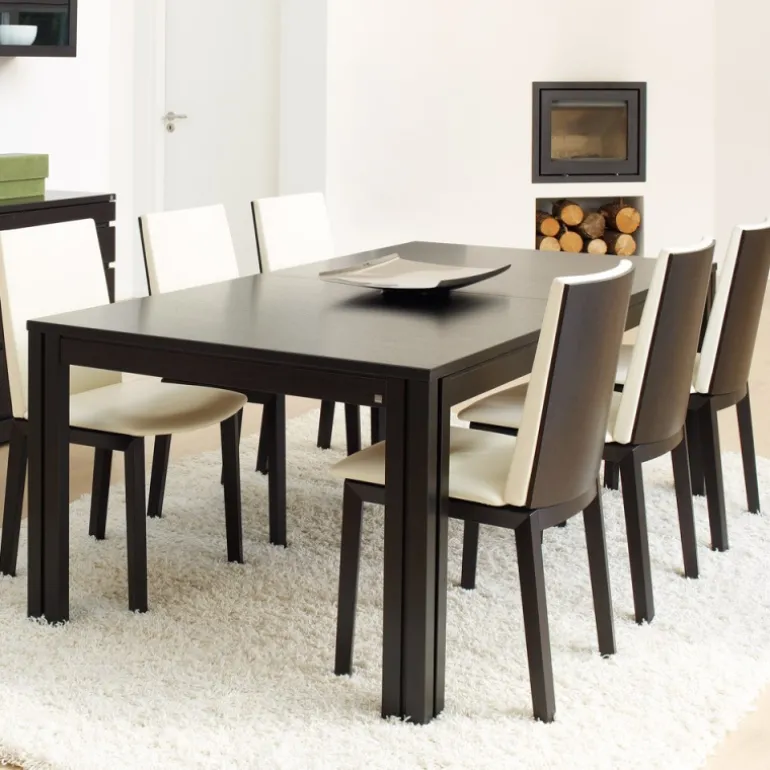 SM23/24 Table scandinave rectangulaire en bois avec allonges