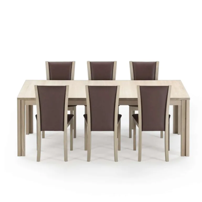 SM23/24 Table scandinave rectangulaire en bois avec allonges