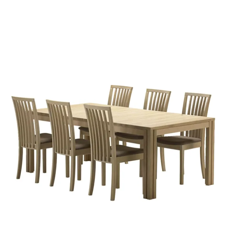 SM23/24 Table scandinave rectangulaire en bois avec allonges