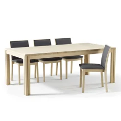 SM23/24 Table scandinave rectangulaire en bois avec allonges