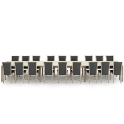 SM23/24 Table scandinave rectangulaire en bois avec allonges