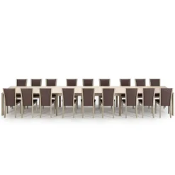 SM23/24 Table scandinave rectangulaire en bois avec allonges