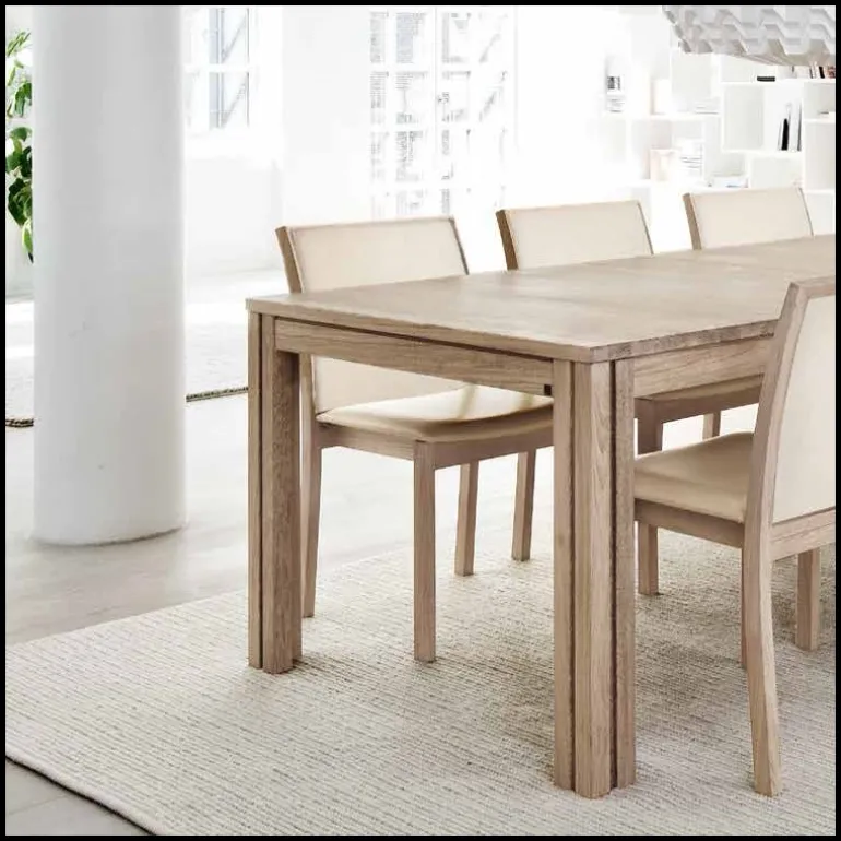 SM23/24 Table scandinave rectangulaire en bois avec allonges