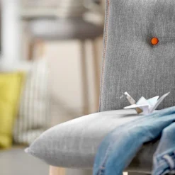 Soda Mobitec® Chaise cocooning en tissu avec boutons décoratifs