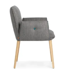 Soda Mobitec® Fauteuil cocooning en tissu avec boutons décoratifs