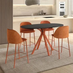 Soda Tabouret snack cosy en tissu avec pieds en métal