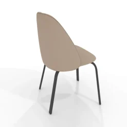 Sofia Chaise basse cosy en simili avec pieds en métal