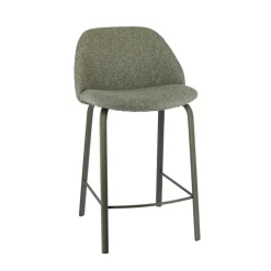 Sofia Tabouret snack confortable en tissu avec pieds en métal