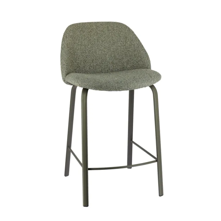 Sofia Tabouret snack confortable en tissu avec pieds en métal