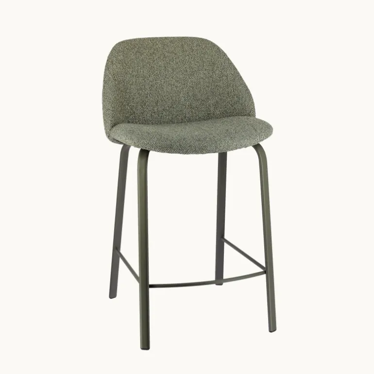 Sofia Tabouret snack confortable en tissu avec pieds en métal