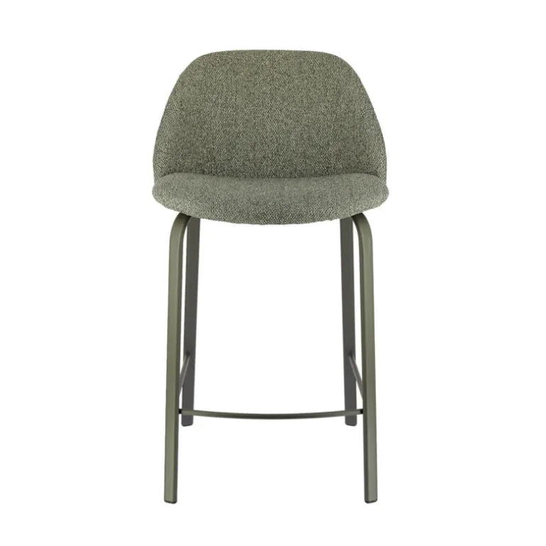 Sofia Tabouret snack confortable en tissu avec pieds en métal