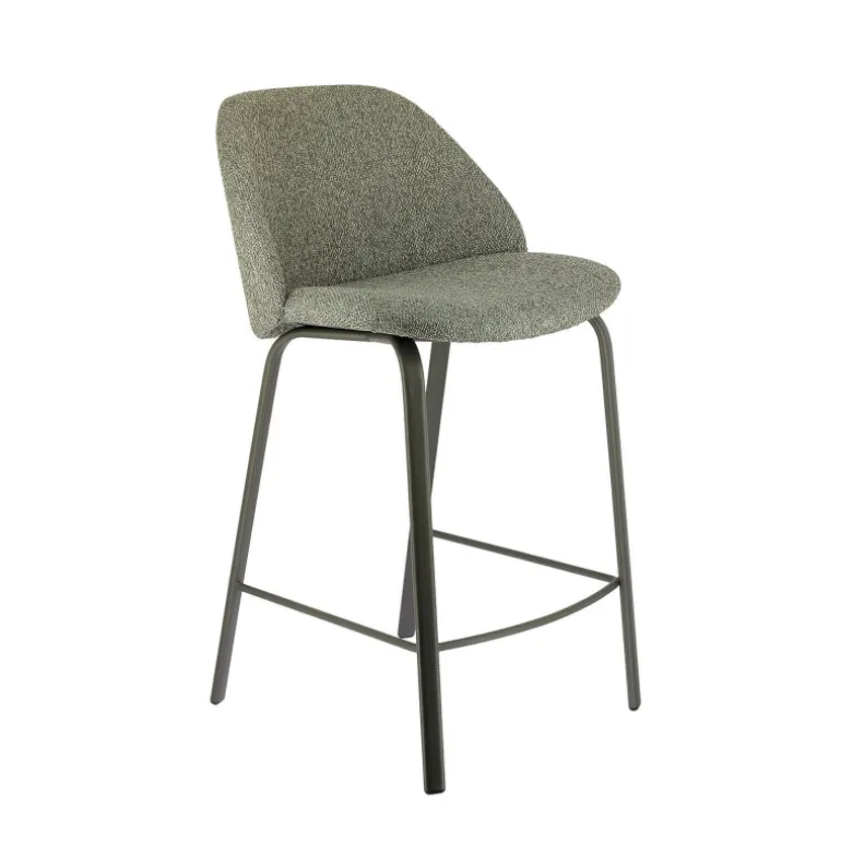 Sofia Tabouret snack confortable en tissu avec pieds en métal