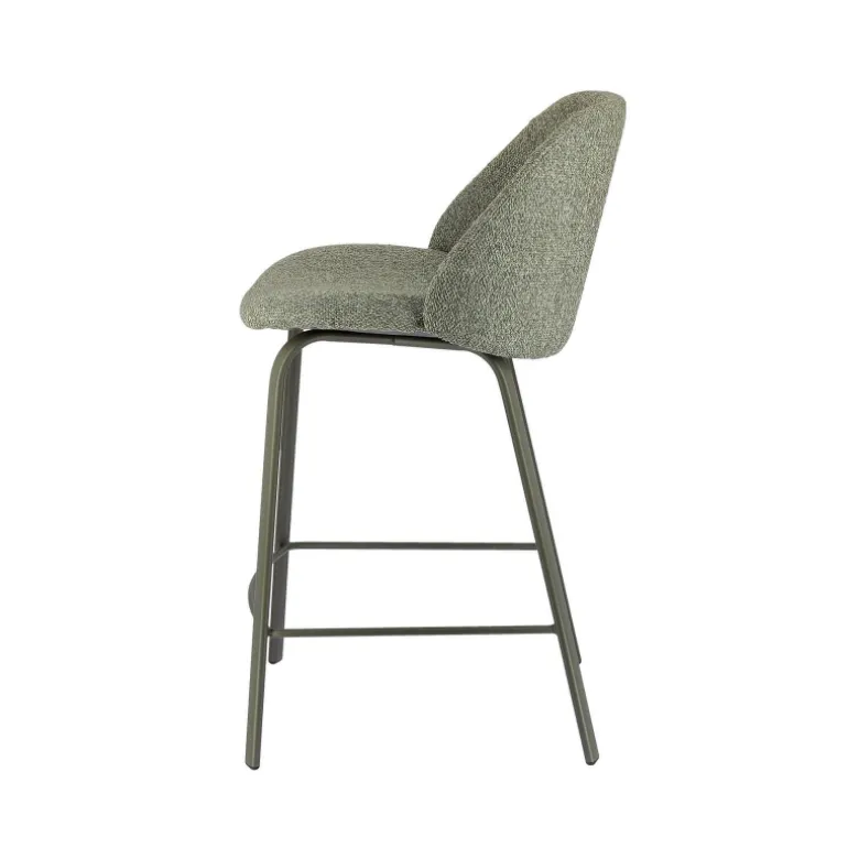 Sofia Tabouret snack confortable en tissu avec pieds en métal