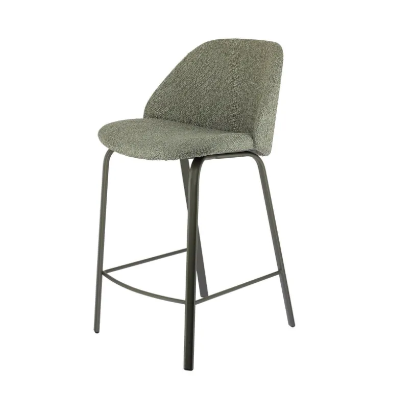 Sofia Tabouret snack confortable en tissu avec pieds en métal