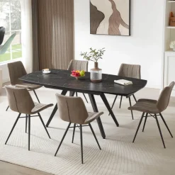 SofiaTable moderne extensible en céramique avec pieds en métal