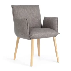 Soft Mobitec® Fauteuil cocooning en tissu avec pieds en bois massif