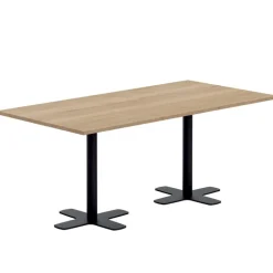 Spinner 2 Table en stratifié rectangulaire avec deux pieds en métal
