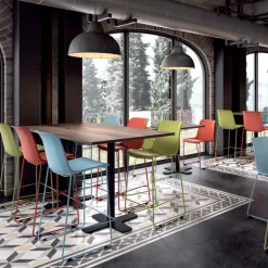 Spinner 2 Table hauteur 90 cm rectangulaire en stratifié avec deux pieds