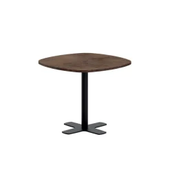 Spinner Table de cuisine carrée bords arrondis en stratifié avec pied central