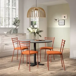 Spinner Table ronde pour cuisine en stratifié avec pied central