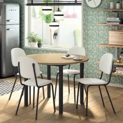 STR5 Chaise de cuisine en simili et métal