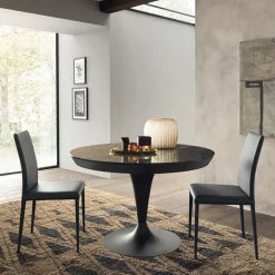 Sun Table ronde en céramique extensible pied tulipe