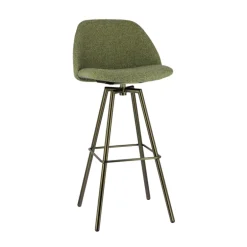 Swiftie Tabouret de bar pivotant en tissu et pieds métal