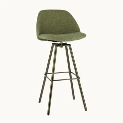 Swiftie Tabouret de bar pivotant en tissu et pieds métal