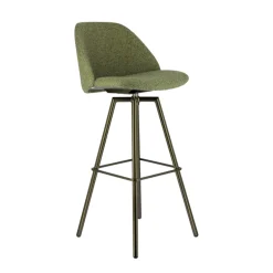 Swiftie Tabouret de bar pivotant en tissu et pieds métal