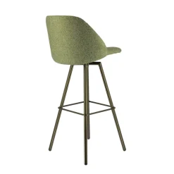 Swiftie Tabouret de bar pivotant en tissu et pieds métal